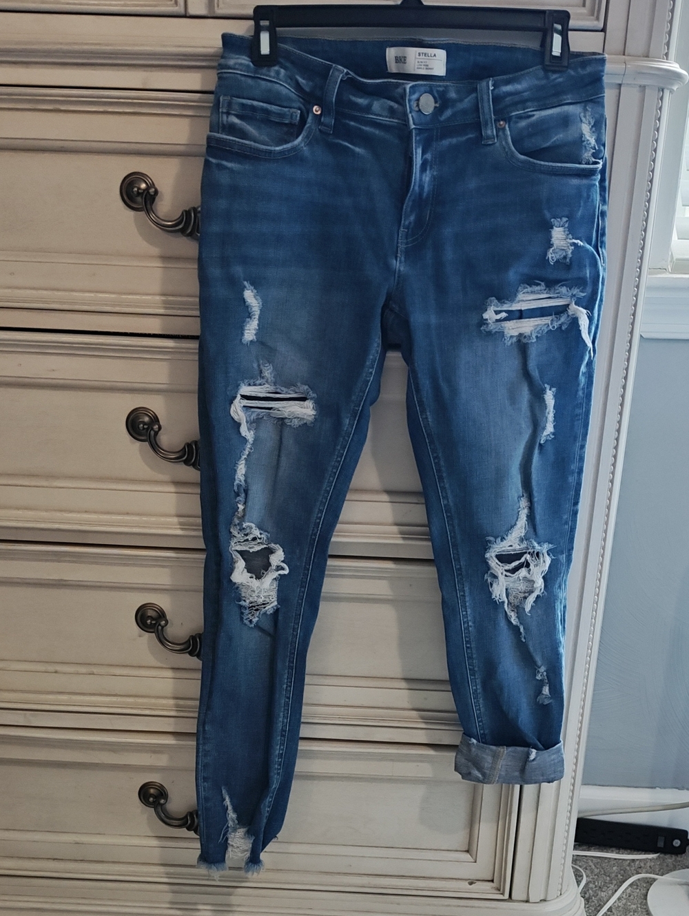 Buckle Blue Distressed Skinny Jeans